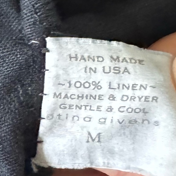 TINA GIVENS  Charcoal Gray dress with appliqués 100% Linen Midi Dress - Picture 8 of 8